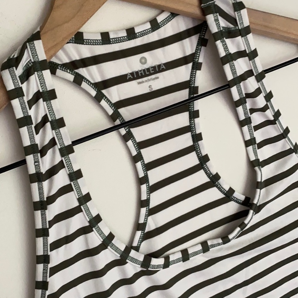 GREEN & WHITE‎ ATHLETA Women’s Chi Tank Top, Size S - Picture 2 of 9